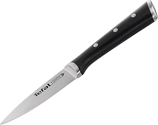 Tefal Ice Force K23205 Schälmesser | 9cm Klinge | Korrosionsschutz | Handschutz | Edelstahl | Schwarz