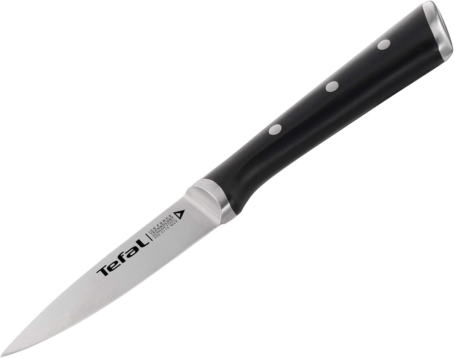 Tefal Ice Force K23205 Schälmesser | 9cm Klinge | Korrosionsschutz | Handschutz | Edelstahl | Schwarz