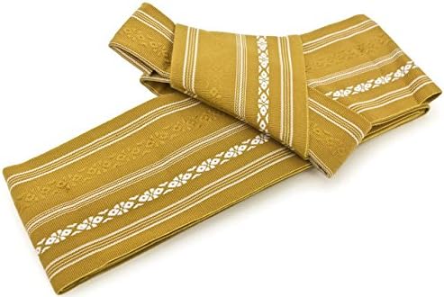 Amazon Co Jp ソウビエン 角帯 男物 帯 メンズ 献上柄 ワンタッチ 作り帯 夏 綿 コットン 着物 浴衣 男帯 イエロー Obim241ok 服 ファッション小物