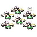 24 Pack 80's Style Neon Party Sunglasses - Fun Gift, Party Favors, Party Toys, Goody Bag Favors