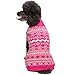 Blueberry Pet 5 Patterns Vintage Tinsel Knit Fair Isle Dog Sweater in Hollywood Cerise, Back Length 12