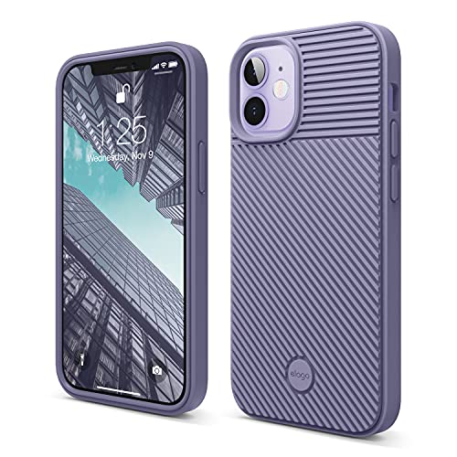 elago Protective Cushion Case Compatible with iPhone 12 Mini (2020) [Purple Grey] - Shock Absorbing Design, Wireless Charging Supported, Durable TPU Material [US Patent Registered]