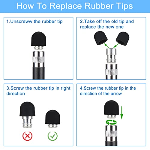 Stylus Pen for iPad (2 Pcs), Fine Point Capacitive Stylus Pens Touch Screens for Apple/iPhone/Ipad pro/Mini/Air/Android/Microsoft/Surface All Touch Screens - Black/Black