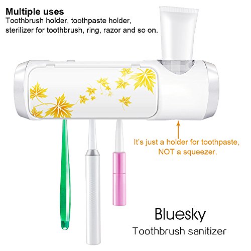 Bluesky Electric toothbrush holder, Toothbrush Sanitizer with Toothpaste Holder- Fit 5 Toothbrush(Maple Leaf Style)