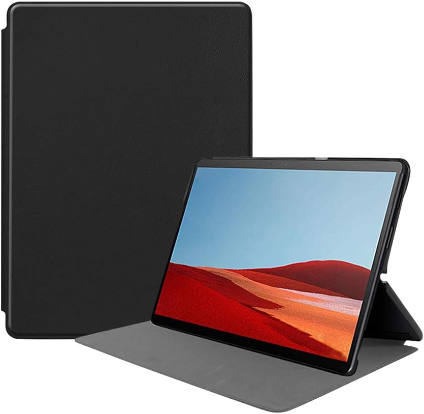 Yudesun Case for Surface Pro X - Lightweight PU Leather Slim Keyboard Shell Stand Protective Hard Cover for Surface Pro X Tablet 13 inch