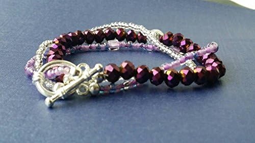 Purple Multi Strand Beaded Bracelet