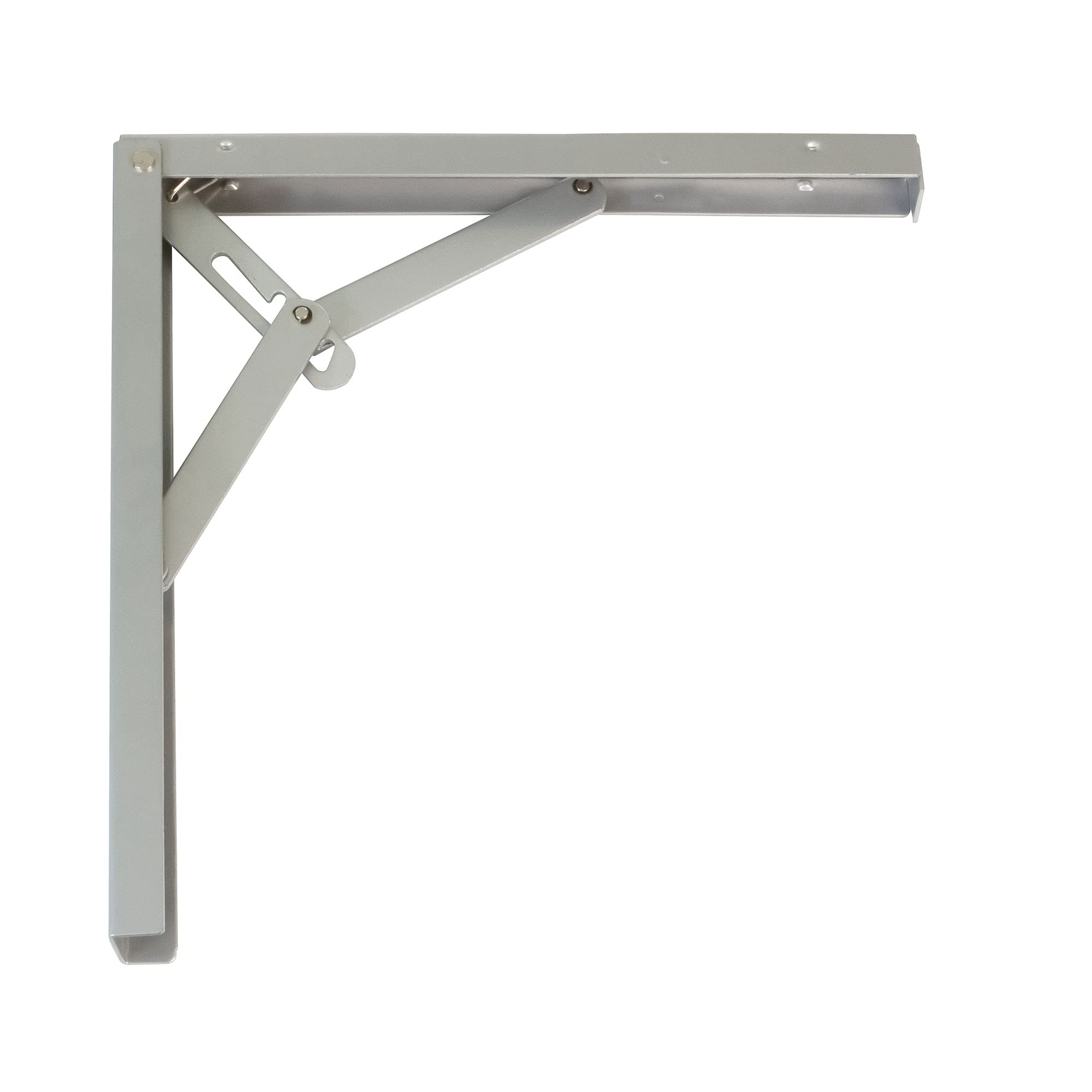 Amig - Folding Lever for Wall Shelves | Metal Square for Shelves | Angle for Shelves | Bracket | Steel | Metal Grey | Dimensions: 400 mm | Maximum Recommended Weight: 50 kg