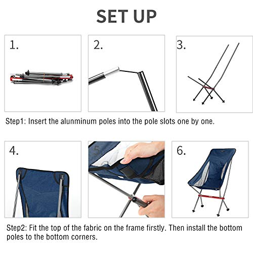 Naturehike Lightweight High Back Camping Chair, Backpacking Chair Heavy
