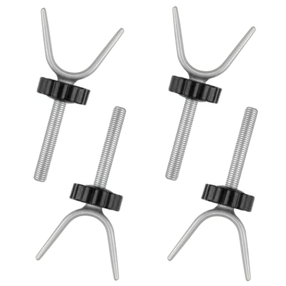 4 Pieces Stair Bannister Adapters, Baby Screw Bolts, Steel Non-Slip Y Type M10 Multifunction Pressure Mounted Screw Bolts for Baby Gates Stair Gates, Dog Gate, Pet Gates (Black+Sliver)