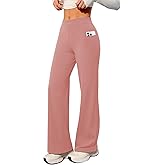 Wide Leg Yoga Pants Women High Waisted Loose Stretch Lounge Causal Work Workout Gym Trousers with Pockets