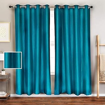 Buy Linen Yards Iris Turquoise Matrix Plain Emboss Dotted Eyelet