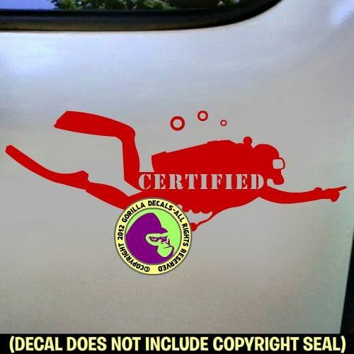 CERTIFIED Scuba Diver Diving Vinyl Decal Sticker A