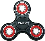 Spinner Fidget Stress Reducer Premium Bearing 12 Colors for Kids & Adults by ZTOZZ (Black+Red)
