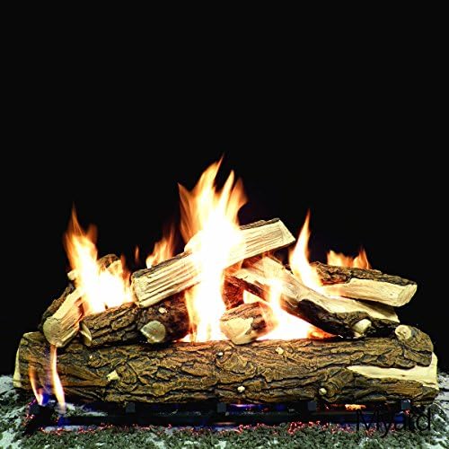 PayandPack Myard Deluxe 36" inches Country Split Fire Gas Logs (LOGS ONLY) for Natural Gas/Liquid Propane Vented Fireplace