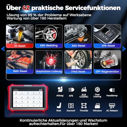 KINGBOLEN K8 PRO OBD2 Diagnostic Device Bluetooth, All System Diagnostic Device Car with Bi-Directional, 42+ Service Reset, ECU Coding, V.A.G-Guided, FCA, CANFD & DOIP, Lifetime Free Update