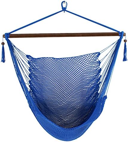 Super Deal Caribbean Hammocks Sky Rope Cotton Polyester Hanging Chair - 48 Inch (Blue)