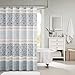 Madison Park Dawn Modern Cotton Fabric Shower Curtain, Cottage/Country Print Design Shower Curtains for Bathroom, 72 X 72, Blue