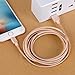 Bestfy Phone Charger, Lightning cable 3Pack 3FT 6FT 10FT Nylon Braided Charging Cord Compatible with iPhone X/8 Plus/8/7 Plus/7/6s Plus/6s/6 Plus/6/5s/5/5c/SE/iPad/iPod and More(Gold)