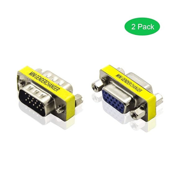 ADWITS HD15 VGA SVGA Buchse auf Buchse, Stecker auf Stecker Mini Gender Changer Koppler Adapter, 15 Pin Konverter für PC Vide