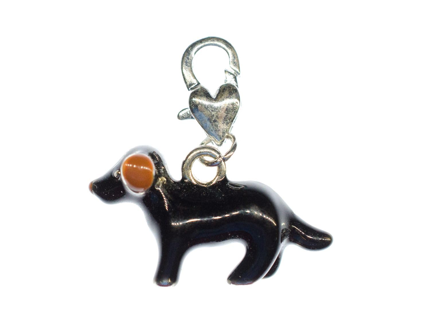 Miniblings Dachshund Dog Charm Pendant Zipper Pull Bracelet Wristlet Black
