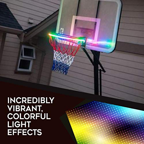 Light Up Basketball Hoop - Solar Powered LED Lighted Basketball Rim Kit - Waterproof Indoor Outdoor Glow Basketball Hoop - Perfect for Kids Adults Training Games Playing at Night - Thumbnail 3