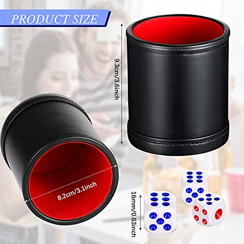 Skylety 6 Pieces PU Leather Dice Cups PU Leather Dice Rolling Cup Set