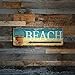 Barnyard Designs 'Beach This Way' Retro Vintage Tin Bar Sign, Decorative Wall Art Signage, Nautical Ocean Beach House Home Décor, 14