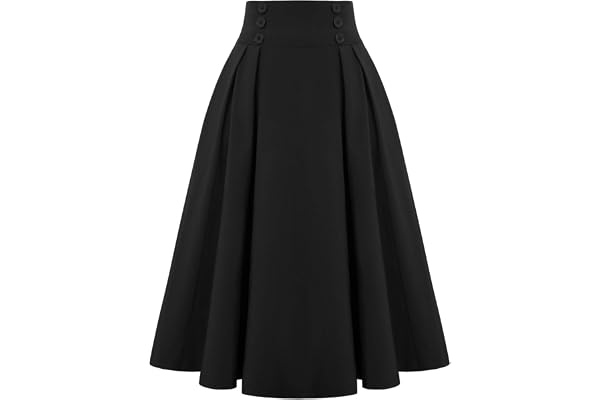 Belle Poque Women Plaid Skirt Vintage High Waist Pleated Skirt with Pockets BPA020