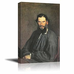 Portrait of Leo Tolstoy by Ivan Nikolaevich Kramskoi - Canvas Print Wall Art Famous Painting Reproduction - 12" x 18"