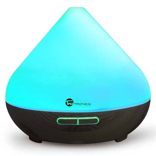 title=300ml Diffusore di Aromi Ultrasuoni TaoTronics Vaporizzatore 7 Colori LED, Oli