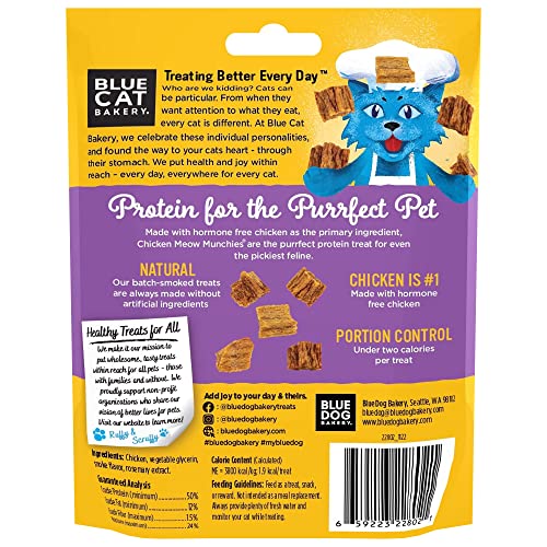 BLUE CAT BAKERY NATURAL MEOW MUNCHIES CHICKEN TREATS FOR CATS, 2.1 OZ POUCH