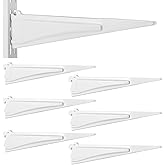 Menkxi 6 Pcs Track Locking Shelf Bracket, 12 Inch | Track Locking Wire Shelf Brackets for Adjustable Closet Systems Closet Organization Heavy Duty
