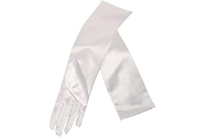 AMJ Dresses Inc Little & Big Girls' Stretch Satin Flower Girl Gloves