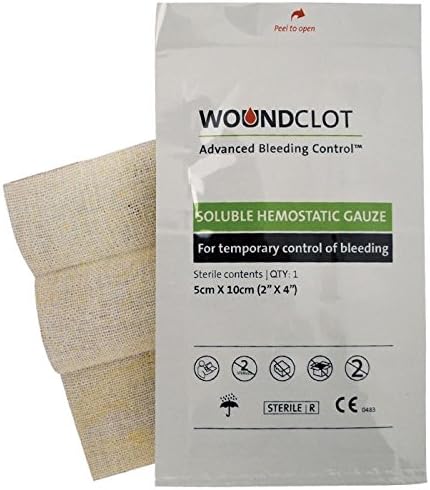 WoundClot Advanced Bleeding Control Haemostatic Gauze Dressing - Box of 20 (5cm x 10cm)