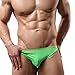 FEESHOW Men's Smooth Stretch Bikini Swimwear Underwear Swim Briefs (Green, XL)