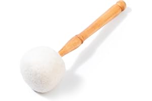 Drum Mallet Wool Felted Drum Stick - 9 Inches Wool Mallet for Gongs & Large Singing Bowls by Himalayan Bazaar