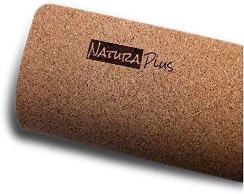 Natura Plus Cork Yoga Mat (71” x 26” x 3mm Thick) + Free Carrying Strap | Premium, Non-Slip, Eco-Friendly, Natural Tree Rubber, Non-Toxic, Durable, Washable, Naturally Repels Germs and Lightweight.