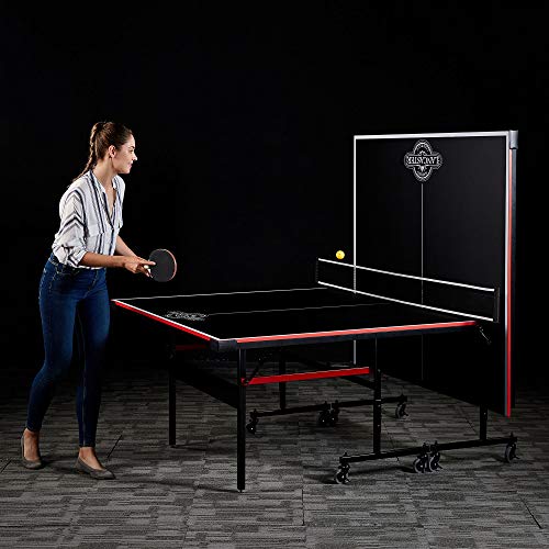 Lancaster Easy to Assemble Compact Portable Indoor 2 Piece Table Tennis GamePing Pong 2 Player Performance Game Set w/ 2 Rackets and 3 Orange All Star Balls