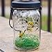 Solar Firefly LED Glass Lantern - Flickering Lightning Bug Mason Jar Light