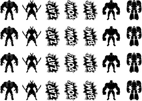 Villain vs Heroes 1" - Black 17CC816 Fused Glass Decals