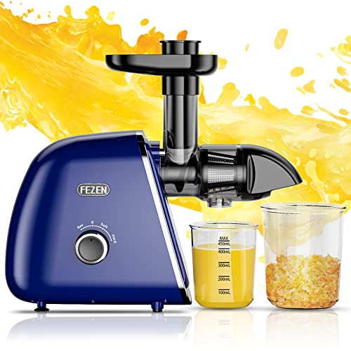 Juicer Machines for Fruits and Vegetables, FEZEN Juicers Best Sellers Easy to Clean 2 Speeds & Reverse Control, High Juice Yield & Fresh Taste, Celery Juice Extractor for High Nutrient Juice