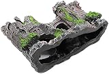 XUBX Aquarium Decoration Rock Resin Bus Ornament Fish Tank Landscaping 17x6x13 view 6