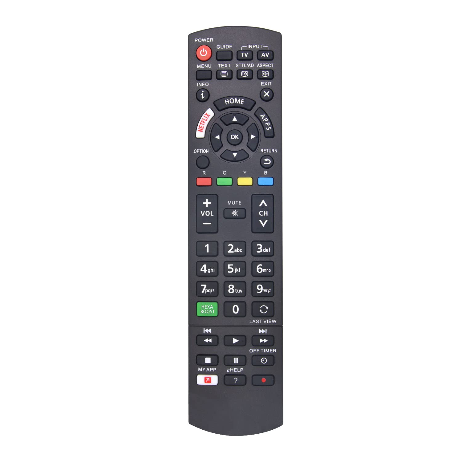 MYHGRC Replacement Panasonic TV Remote Control for TV with NETFLX Buttons - No Setup Required Panasonic universal remote