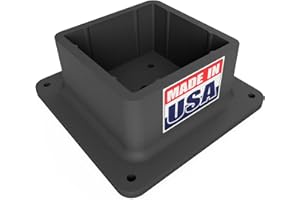 BULLKE USA-Made 4x4 Post Base Bracket Anchor - Never Rust or Stain - Durable Plastic Deck Skirt Flange Cover for Wood Posts - Strong Handrail Base and Support (1 Pack)