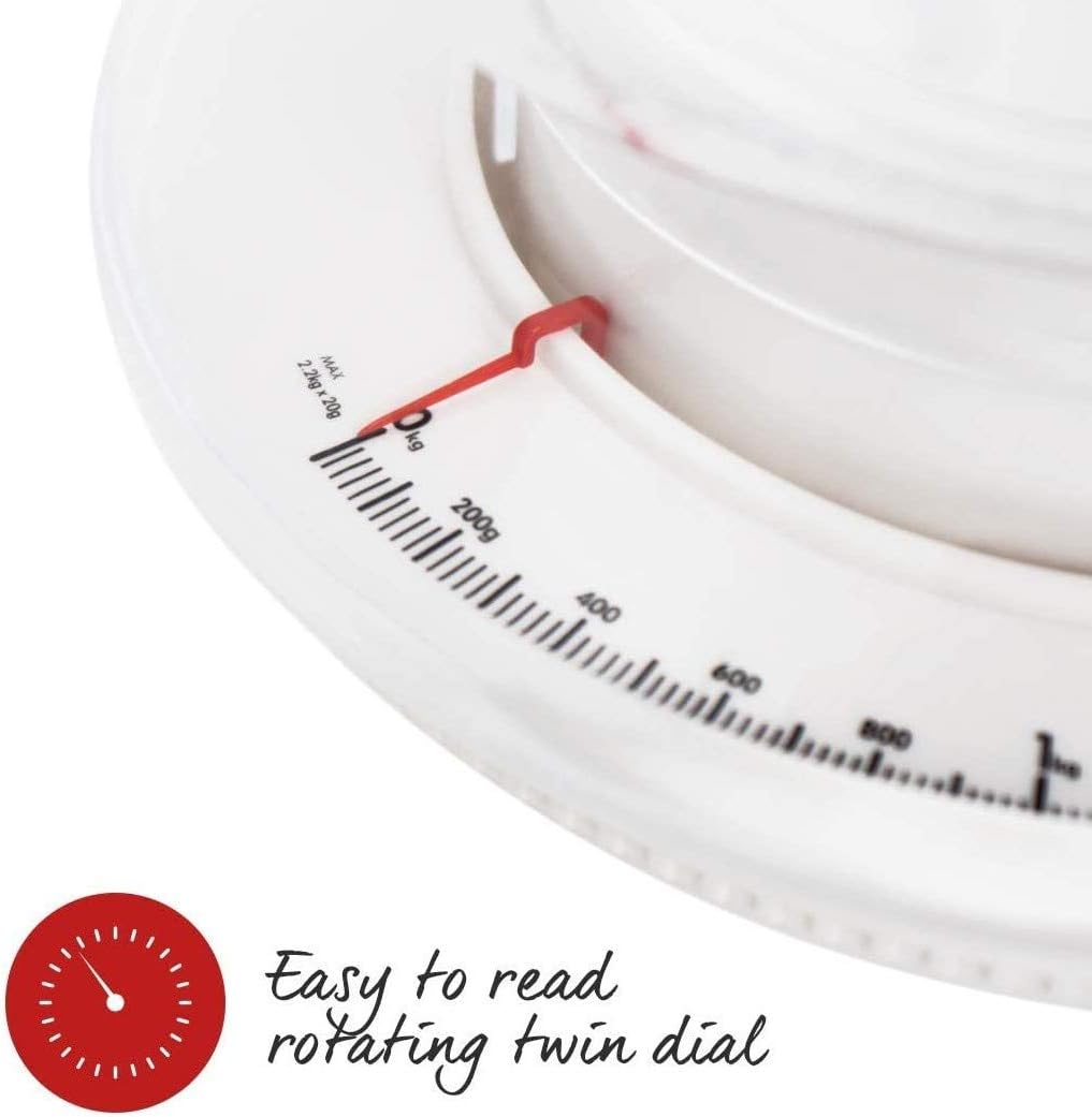 Salter Mechanical Kitchen Scale, Food Scale, 3kg Capacity, 1L Dishwasher Safe Bowl - Image 5
