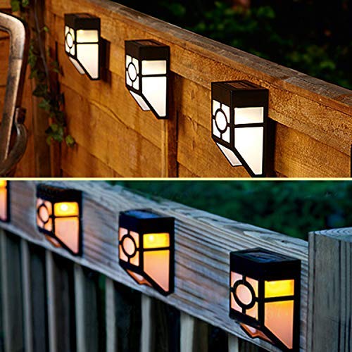 INCX 8pcs Solar Fence Lights-Solar Deck Lights-2 Models Waterproof LED Outdoor Lighting for Gardon Yard Landscape Patio Decoration