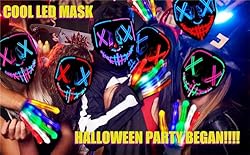 letosan Halloween Mask LED Light Up Purge Mask with