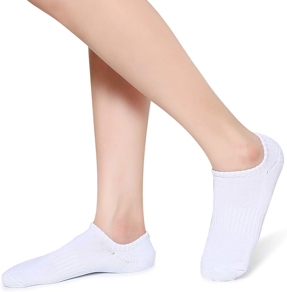 Henwarry Thick Cushion Athletic Running Low Cut Non Slip Sport No Show Socks for Women-6 Pack at  Women’s Clothing store