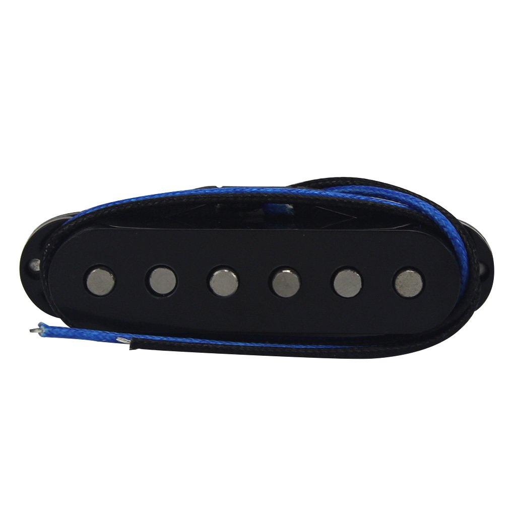 FLEOR Single Coil Pickup Alnico 5 ST Pickups Middle Guitar Pickups Staggered for ST SQ Electric Guitar, Black