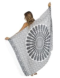 Back From Bali - Pareo para mujer, playa, traje de baño, para cubrir bikini o envolver, pavo real y clip